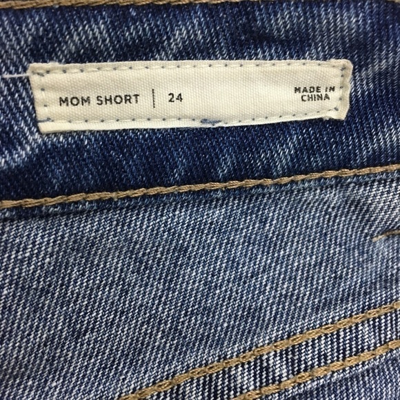 PACSUN Shorts Jean Denim Mom High Rise Waist Light Wash 2” Inseam Cuffed Size 24 - Picture 6 of 10